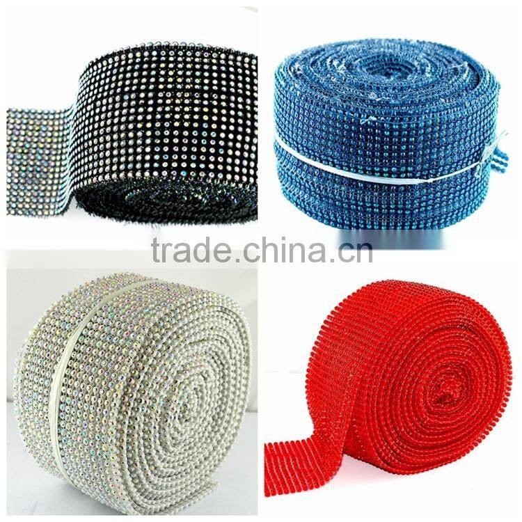 24 rows diamond mesh roll, elastic stretch trimming rhinestone roll in China