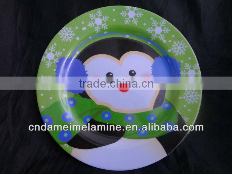 Christmas holiday dinnerware 11 inch melamine round plates