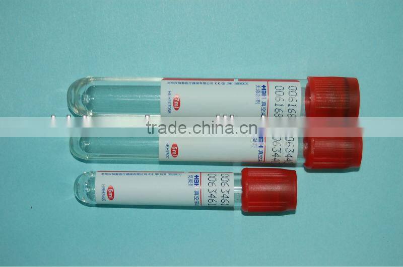 Glass vacuum blood collection plain tube without activator