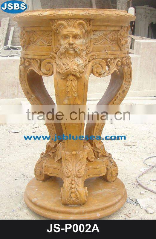 Indoor Polishing Beige Marble Wall Flower Pot For Sale