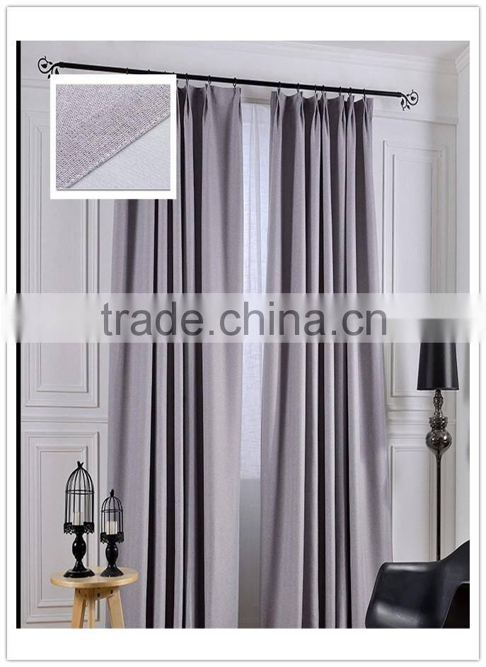 Solid color polyester linen blackout curtain fabric