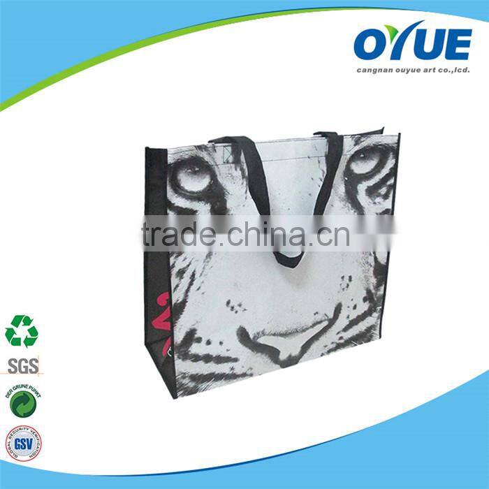 Hot promotional Handled 100% recycled pp woven bag