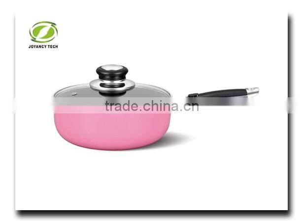 Pink Aluminum Non-stick Milk Stock Sauce Pan Cooking Pot Cookware Set Milk Pot Bakelite Handle