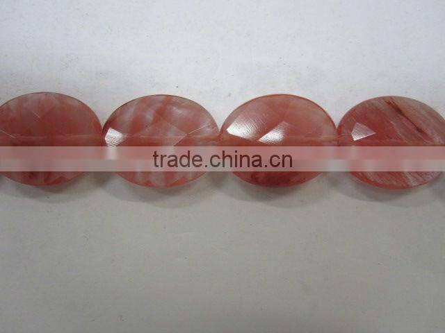 Cherry Quartz faceted oval