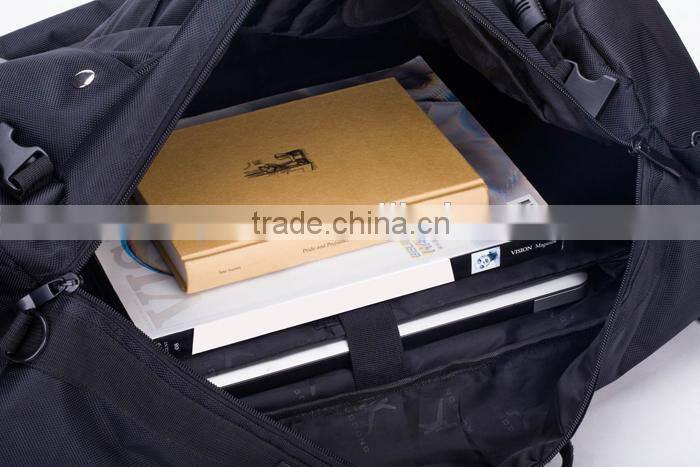 Multifunctional black hiking backpack with laptop compartment