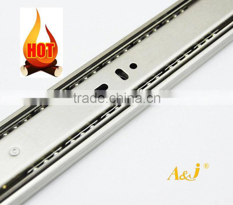 1.2x1.2x1.5mm furniture hardware 3-fold ball bearing slide kitchen cabinet drawer slide channel