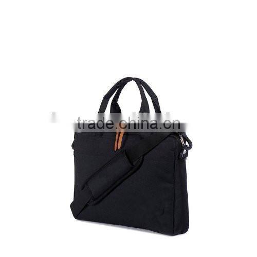 Stylish and unique business bags with gold zippers,leather zipper straps, red pinstripe inner lining