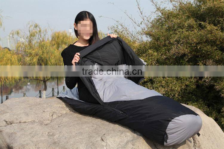 Outdoor light camping heated mummy minion down sleeping bag