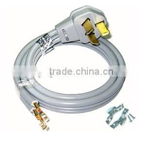 NEMA 10-50P heavy duty three prong power cord plug with cUL approval.