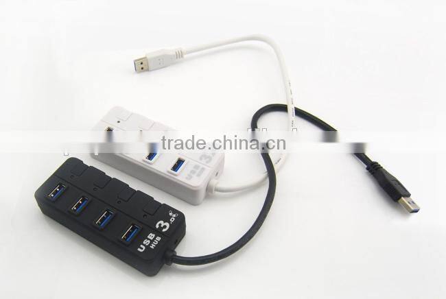 Super high speed computer switch button 4 port usb 3.0 hub