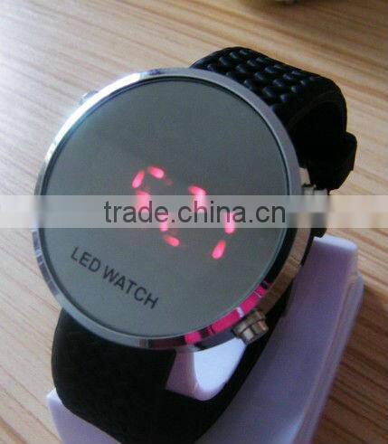 Round Touch screen LED watch ,silicone LED watch