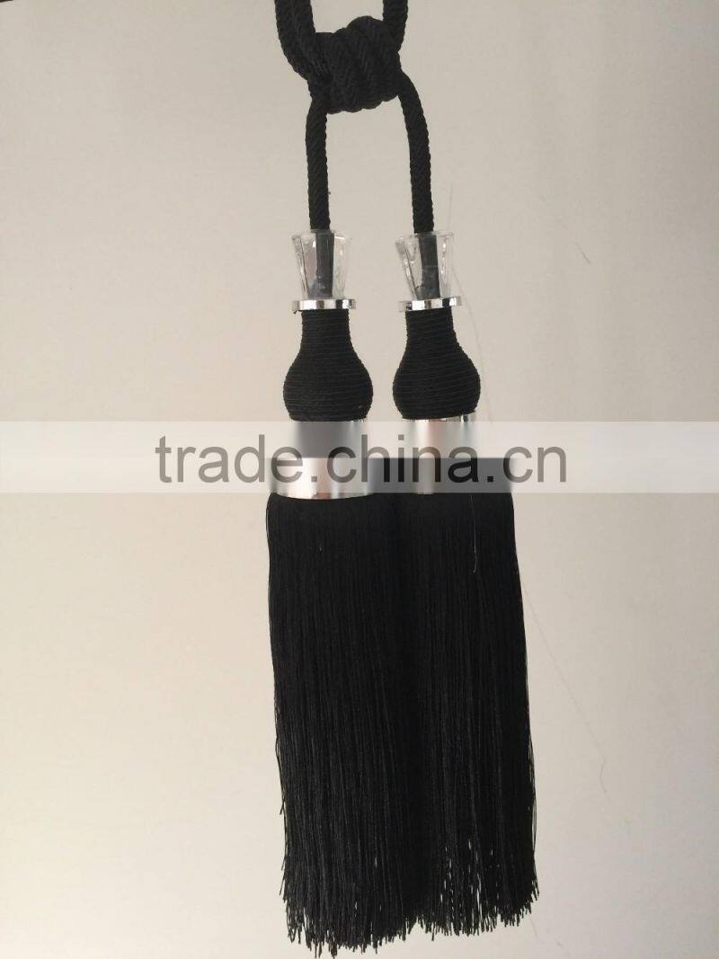 Curtain accessories wholesale tassels polyester material curtain tiebacks with crystal bead