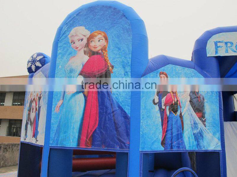 Frozen inflatable slide bounce house for sale, hot sale inflatable slide jumping house