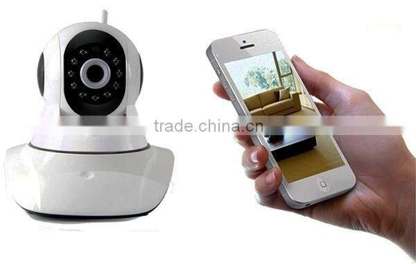 Wireless ip camera input alarm with pir sensor and remote control
