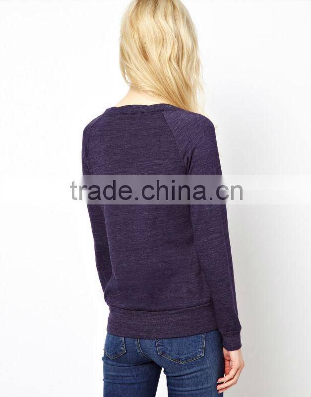 Women's custom cotton Sweatshirts Without Hood Wholesale Fashionable Crew Neck Sweatshirt