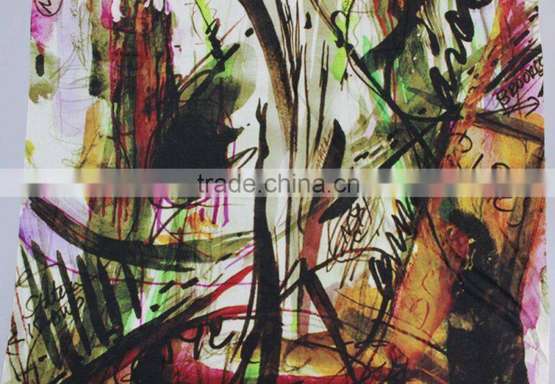 fashion multicolor 100% wool pashmina scarf