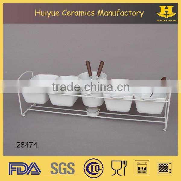 fruit chocolate fondue set with lazy susan