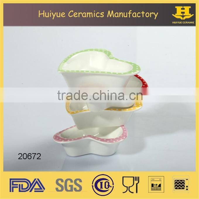 Heart Shape White Ceramic Heart Bowl