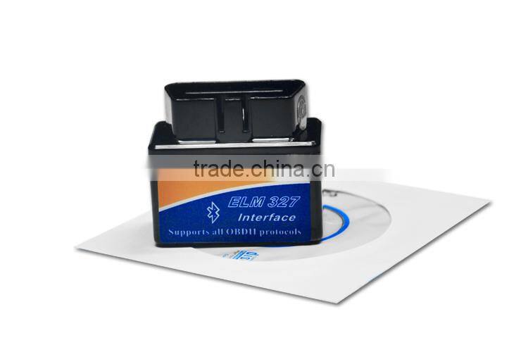 High Quality Super Mini ELM 327 Bluetooth ELM327 interface Supports All OBD2 Protocols free shipping