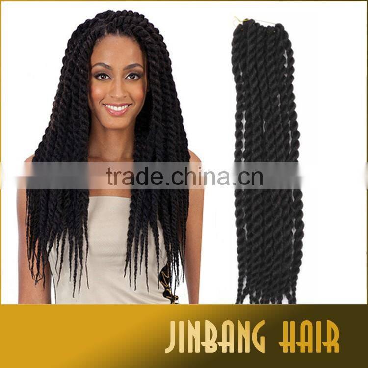 Best Quality 2X havana mambo twist crochet braiding hair 24inch 120gram havana mambo twist braid hair extension