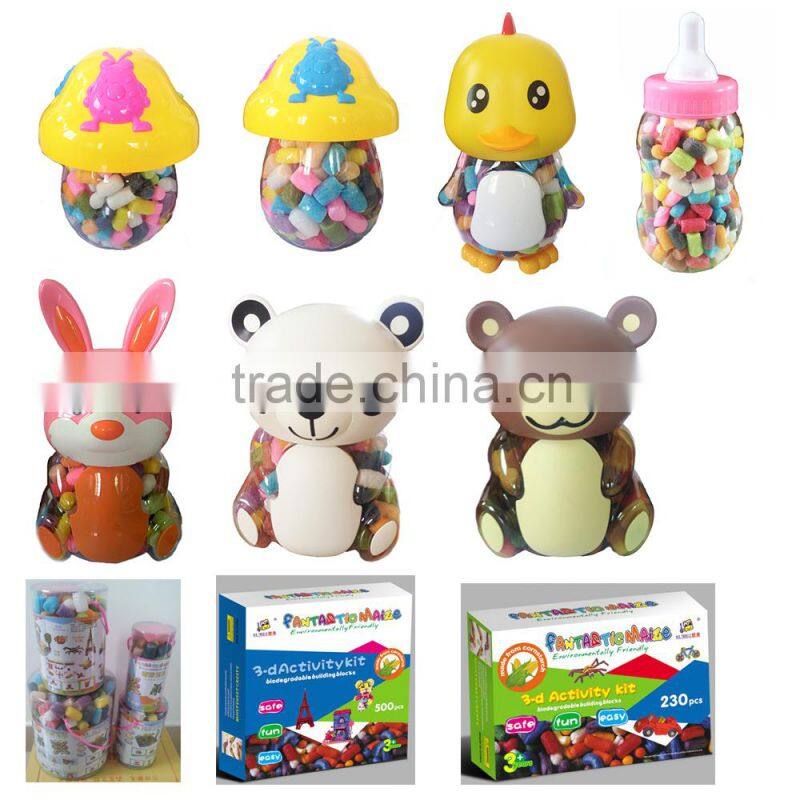 400PCS DIY Magic cornstarch block play set, play corn, 2016 new hot toys, move brain toys