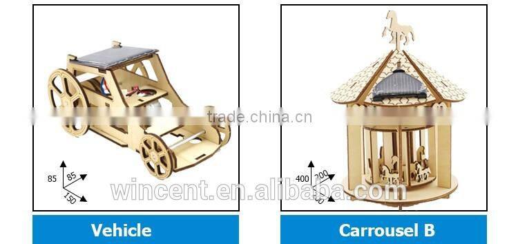 Kids Gift DIY Drawing Wooden Snow White Castle Solar 3D Puzzle Toys