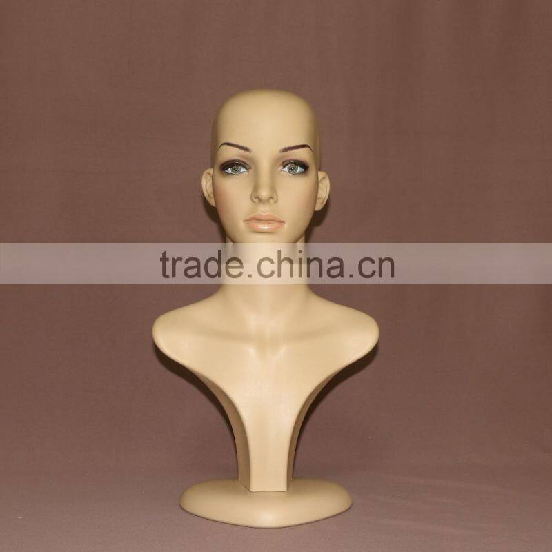 Female makeup jewelry display wig mannequin heads for wig display