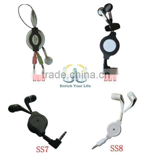 2013 retractable Handsfree earphone for mobile phone