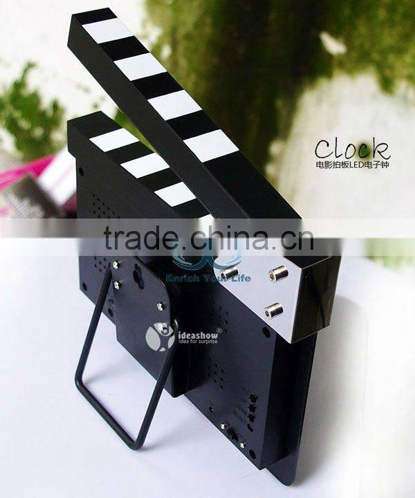 Movie Slate Clapper Director Action Board LED Digital Alarm Clock