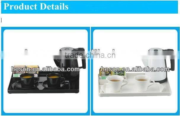 cheap hotel supplies new models hospitality electric tea pot kettle and tray set for hotels