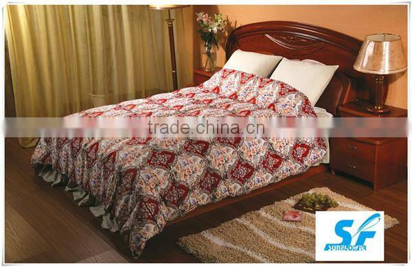 royal printed cotton goose down feather comforter/ micro fiber quilt/quilt shell