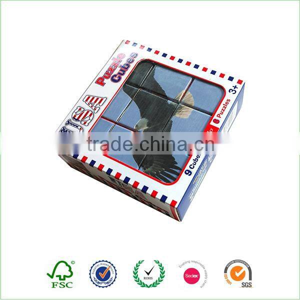 Printed paper material picture puzzle cube