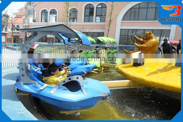 Popular water park games kids amusement equipment rotating rides fight shark island for sale