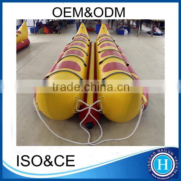 Fashionable inflatable flying banana max 10 passengers pvc float banana boat made in china