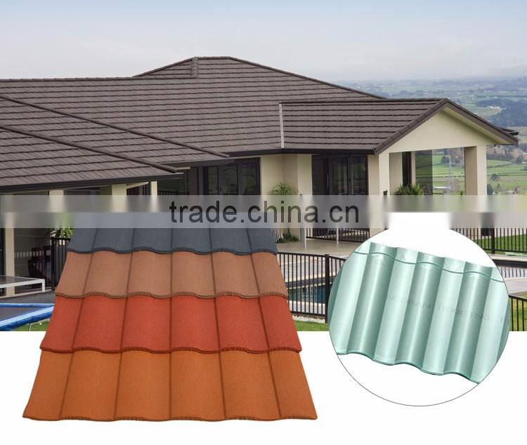 Guangzhou factory Wanael Roman Light weight Galvanized Metal Stone Coated Roof Tile