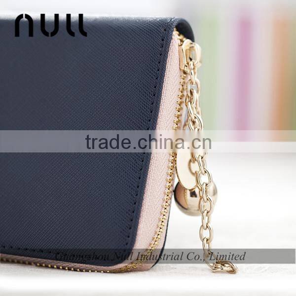 High quality genuine leather woman cell phone wallet
