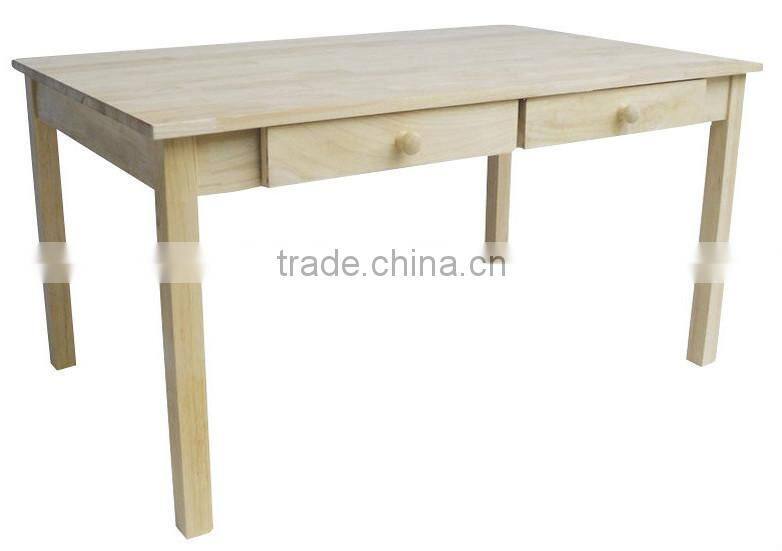 Unfinished kids table with 4 drawers