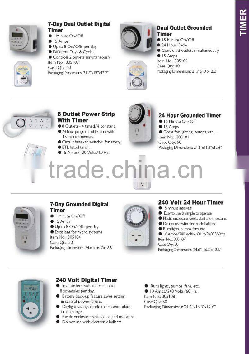 Honest Supplier SINOWELL 8 Outlet Power Strip Timer Plug