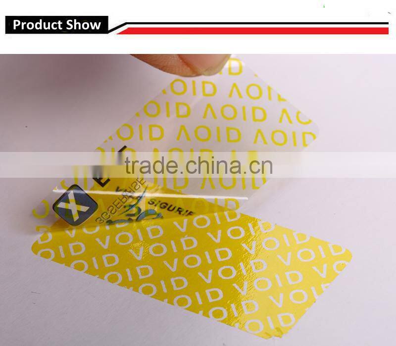 Tamper evident waranty seal label