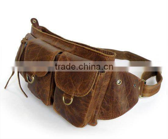 Vintage Leather Popular Unique Design Men's Fanny Waist Pack Purse