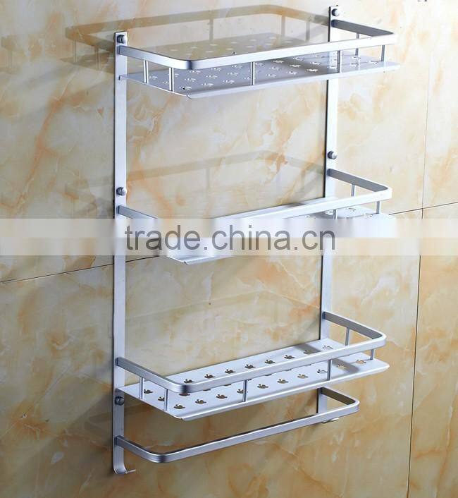 Space aluminium material 3-tier Wall fitting shelf for shower/bathroom accessories