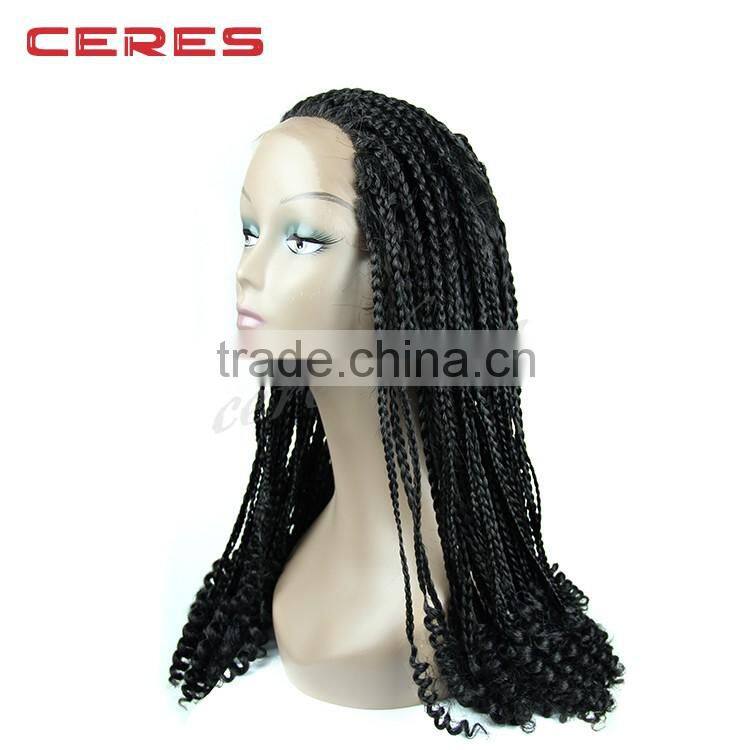 2016 hottest style 100% Japanese fiber lace front synthetic wig, kinky marley big braid wig