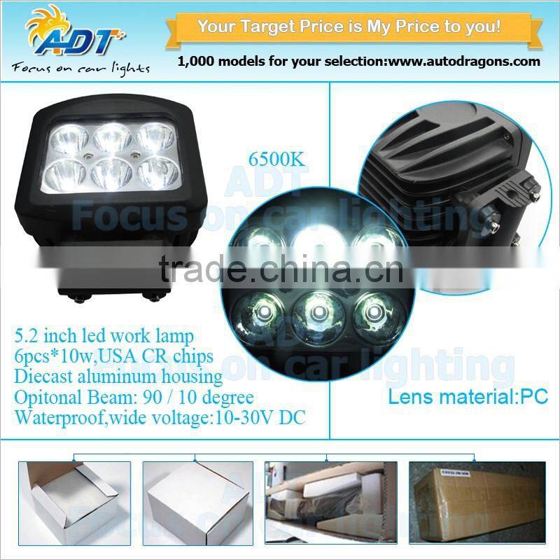 5.2 inch 60w high power c ree led work lamp offroad SUV ATV driving lamp