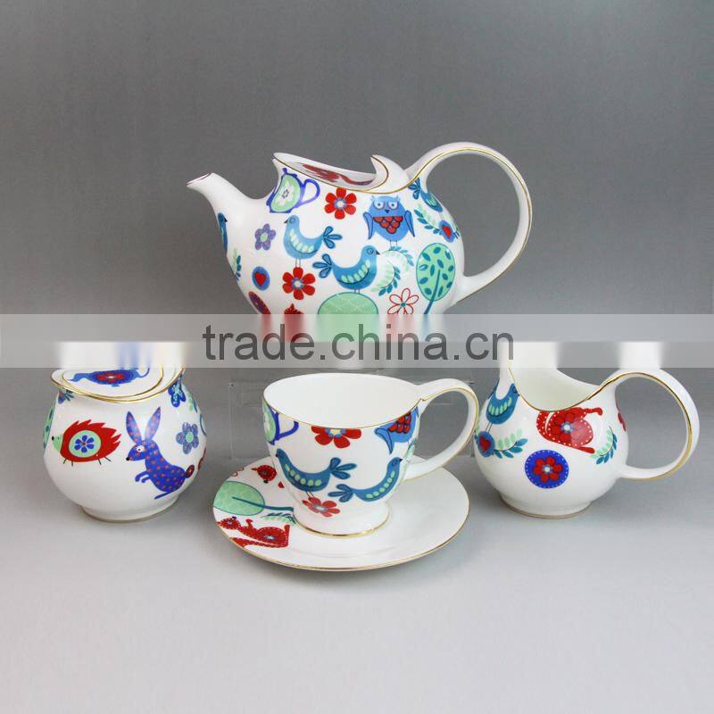 ceramic teapot set, Turkish tea set, porcelain tea set