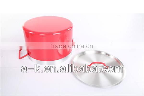 Red Colorful aluminum ceramic coated cookware set for sale / cooking pot