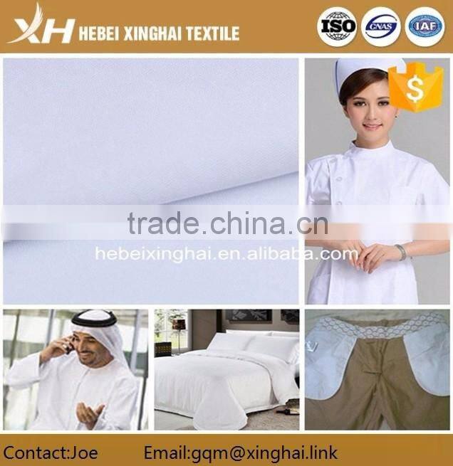 Hot sale bleached polyester cotton fabric for garments