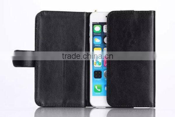 universal pu leather case for samsung galaxy S6,wristlet wallet case for big phone