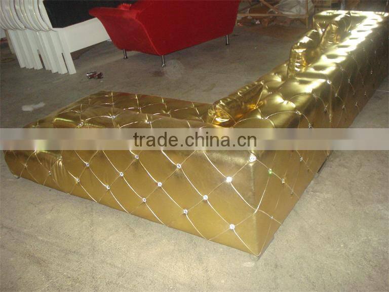 Glod corner sofa with crystal buttons (NU1722)