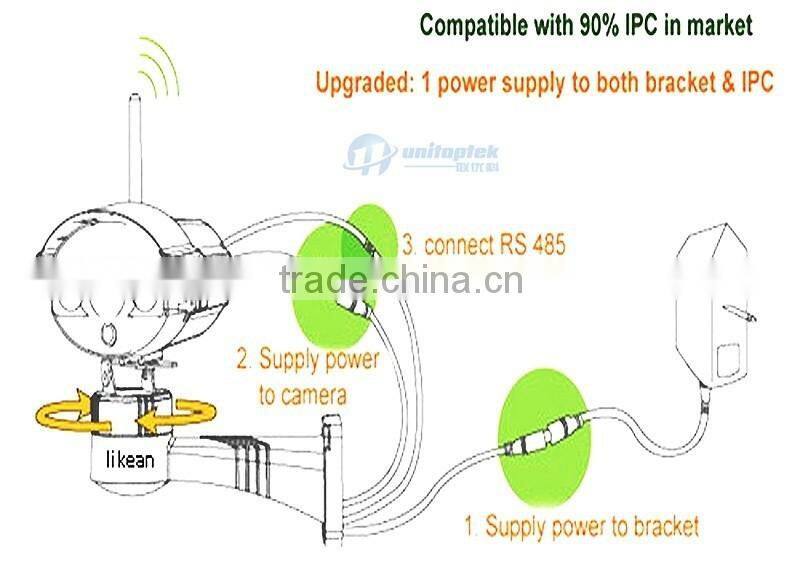 RS485 PTZ Electrical Rotating Bracket rotate 255degree &Vertical rotate 60 degree installation/ stand/ holder cctv accessories