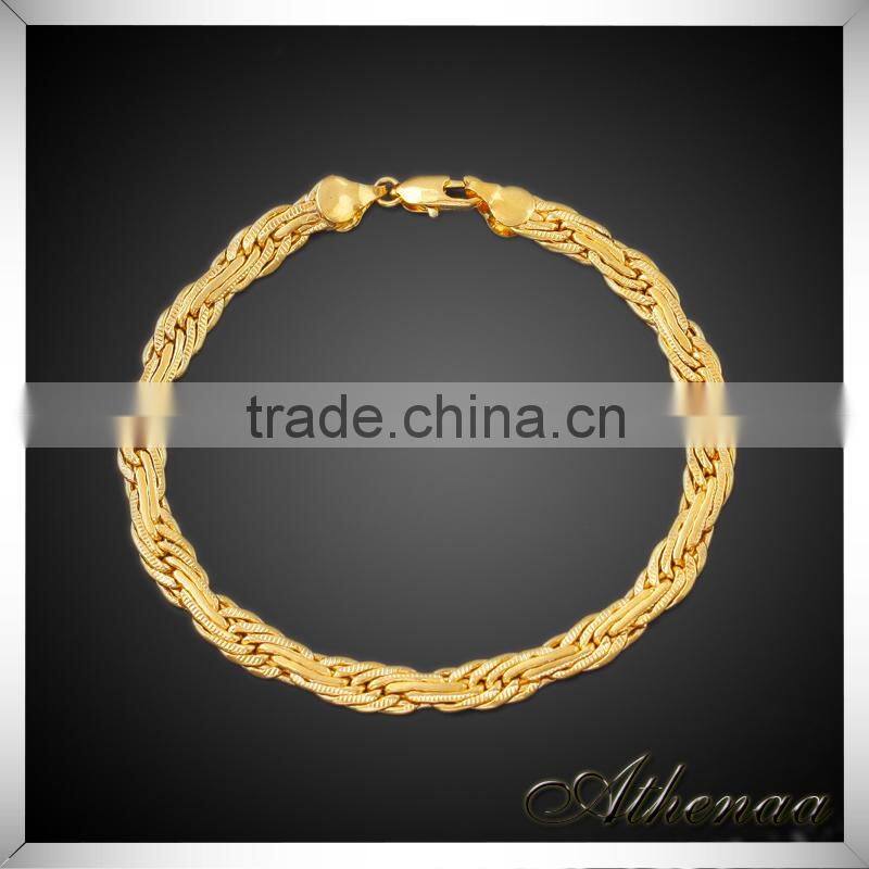 New Style 18K gold Vacuum Plated Copper chain jewelry Charm Bracelet